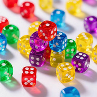 Dés de jeu en plastique transparent D6 personnalisés de 14 mm/16 mm/18 mm/20 mm/22 mm/25 mm pour jeux de société