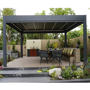Hiện đại bioclimatic vườn tùy chỉnh pergola nhôm 6x4 3x3 4x4 của nhãn hiệu pergola điều khiển từ xa Sun <span class=keywords><strong>Shade</strong></span> pergola ngoài trời - Product Image 4