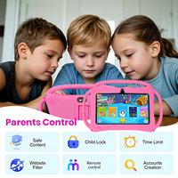 IWAWA Tablet anak kamera ganda 7 inci, PC baterai 3000mAh casing silikon 2GB MTK menyenangkan pendidikan terlaris untuk Natal