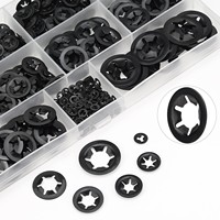 M3-M12 Internal Tooth Star Lock Washers, 260pcs Grade B 65Mn Steel Locking Rings Assortment for Machinery and Auto Repair