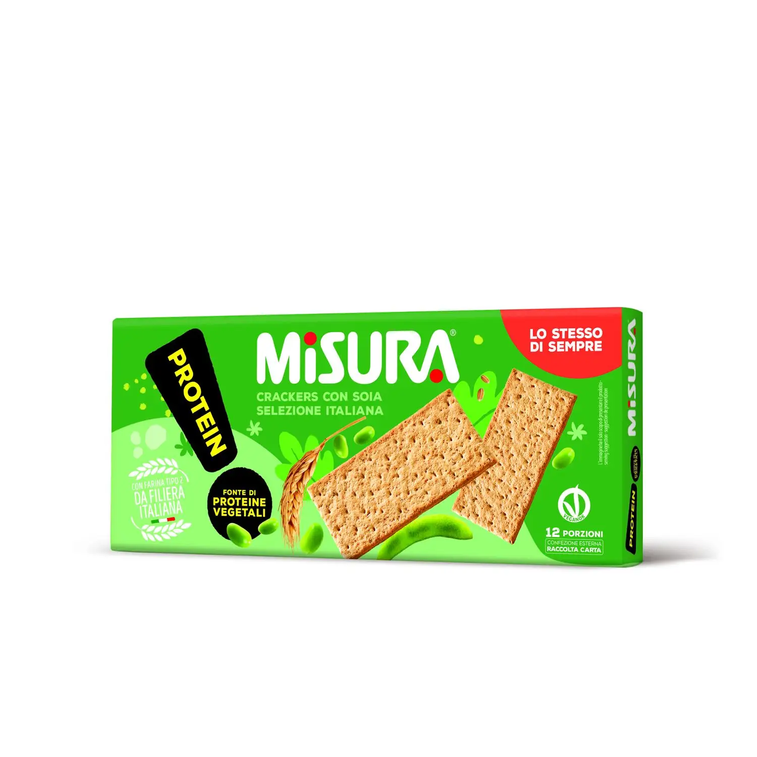 I migliori cracker di Soia italiani sani-MISURA Soia 400G Pack-eccellenza per spuntini al forno