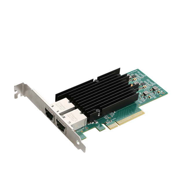 PCIe 8X 10G/5G/1G 2 Port RJ45 Lan Card Multiple Network Speeds Sever Lan Card Quality of Service (QOS) Support Runs up to 10Gbps