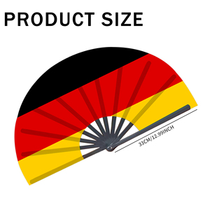 Abanicos Plegables de Bambú con la Bandera de Alemania al por Mayor, Abanico de Mano para Carnaval, Boda, Festival, Fiesta, Agencia de Viajes - Product Image 2