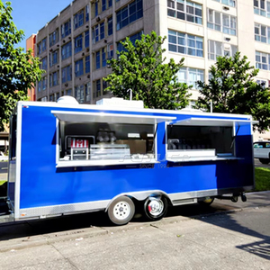 Camion de restauration rapide commercial noir de haute qualité de 5,7 m avec compartiments isolés, résistant à <span class=keywords><strong>la</strong></span> rouille, en fibre de verre, pour <span class=keywords><strong>la</strong></span> vente de crème glacée - Product Image 1