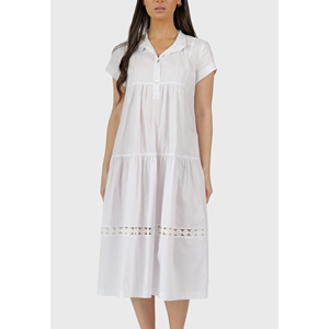 Vestido Capri de Algodón Midi con Inserciones de Encaje - Product Image 4