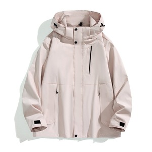 Unisex Windproof Jacket With Inner Liner Solid Color Contrast Winter Workwear Uniforms - Product Image 1