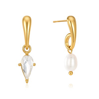 Boucles d'oreilles clous en acier inoxydable Manqiu, plaquées or 18 carats, design classique pour femmes, accessoires de luxe légers haut de gamme avec strass