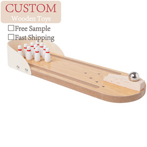 Mini Bowling gioco portatile in legno per bambini pratica <span class=keywords><strong>abilità</strong></span> di allenamento gioco Desktop - Product Image 1