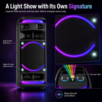 Speaker Karaoke Trolley HANSUO HS-TS12K7 JG 12 Inch dengan Baterai 7200mAh, Multi Driver, Lampu RGB, dan Efek DJ