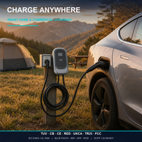 Borne de Recharge pour Véhicules Électriques Niveau 2 Type 2 EVSE Wallbox avec Contrôle WiFi par Application, Écran LCD, IP55 pour 2594 IEC 61851, Nouvelle Version pour Domicile