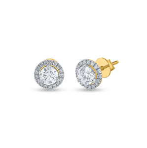 Boucles d'oreilles en diamant rond éblouissantes dans les événements de mariage à forte demande pour un look sophistiqué et chic de l'Inde - Product Image 6