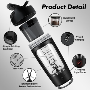 Botella Mezcladora Eléctrica Recargable Tipo-C de 600 ml, Libre de BPA, Tritan, para Proteínas, a Prueba de Fugas, con Logotipo Personalizado - Product Image 5