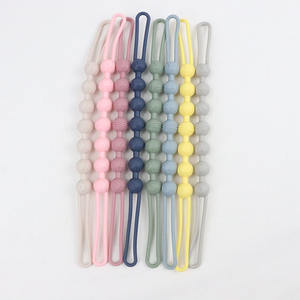 Nuovo Design forma rotonda stella luna sole bambino pinza ciuccio BPA-Free in Silicone porta manichino con morbido legno catenina succhietto - Product Image 3