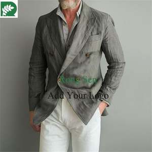 <span class=keywords><strong>Abiti</strong></span> a righe per gli uomini Slim Fit da sposa smoking da sposo elegante set di Blazer vestiti personalizzati 2 pezzi giacca + pantaloni - Product Image 4