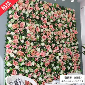 קישוט יום הולדת קיר פרחים מותאם אישית פרחים מלאכותיים ורדים קיר דקור רול אפ חתונה אדום ורוד קיר פרחים