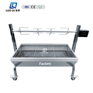 Parrilla de Carbón de Acero Inoxidable de Alta Resistencia con <span class=keywords><strong>Asador</strong></span>, 5 Niveles de Altura Ajustable, Gran Área de Cocción, Diseño Portátil con Carro, Certificación CE - Product Image 3
