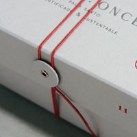 Boîte de classement personnalisée en usine avec fermeture à cordon et bouton, laminée mate, recyclable, couleurs personnalisées