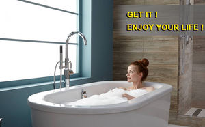 Kit de <span class=keywords><strong>vidange</strong></span> de baignoire autoportante en ABS tuyau en ABS avec CUPC et crépine de baignoire d'îlot pour salle de bain sur débit noir - Product Image 5