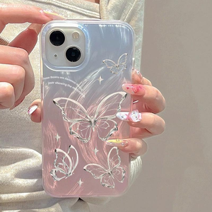 Fundas de TPU de Lujo con Diseño de Mariposas y Estampado de Purpurina para Teléfonos Móviles <span class=keywords><strong>iPhone</strong></span> 17 16 15 14 13 <span class=keywords><strong>12</strong></span> 11 8 7 XR XS Pro Max - Product Image 4