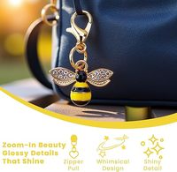 Llavero para bolsos con cierre de mosquetón y colgante de abeja, accesorio de cadena bonita para llaves, mochilas y bolsos