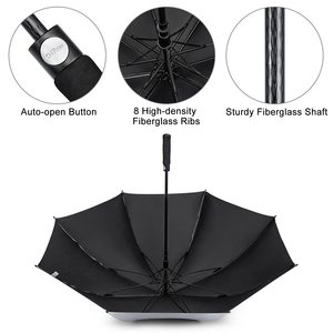 Paraguas de Golf Moderno con Logotipo Personalizado, Impresión en Tela Pongee 190T, Varillas de Fibra de Vidrio, 60 Pulgadas, Negro, Protección UV, 8 Varillas, Resistente al Viento, Apertura Automática - Product Image 5
