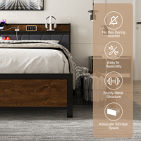 Lit plateforme convertible moderne en velours, directement de l'usine, avec tête de lit rembourrée réglable et étagère lumineuse à LED, assemblé pour chambre à coucher
