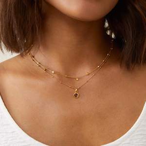 Collier en acier plaqué or avec pendentif goutte d'eau et 12 pierres de naissance pour femmes et hommes, idéal comme cadeau de fête - Product Image 4