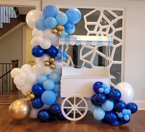 Chariot de bonbons vintage avec roues, support de présentation de <span class=keywords><strong>bar</strong></span> à desserts pour décoration de fête de mariage, en PVC blanc, chariot à barbe à papa - Product Image 1