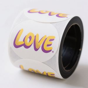 Popular Custom Brand Logo Personalized Vinyl Sealing <b>Sticker</b> 100Pcs Pack <b>Roll</b> Round <b>Stickers</b> - Product Image 5