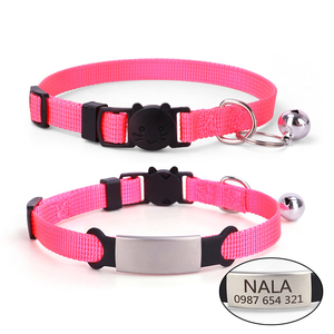 Collare per Cani e Gatti di Alta Qualità, Lussuoso e Moderno, in Poliestere Morbido con Motivo a Cartoni Animati, Targhetta Incisa con Nome e Campanello - Personalizzabile - Product Image 4