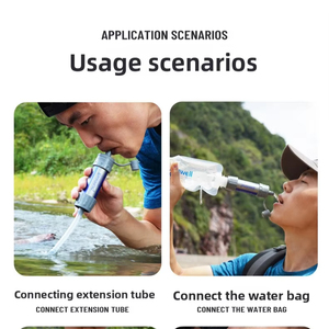Filtre à eau portable d'urgence pour la randonnée et le camping en extérieur - Purifie les sources d'eau en cas d'urgence et de catastrophe en déplacement - Product Image 2