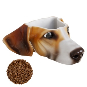 Atacado Personalizado Lifelike Animal Design Porcelana Vivid Jack Russell Terrier Cabeça De Cão Em Forma De Cerâmica Comida Água Kibble Pet Bowl - Product Image 1