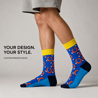 Chaussettes d'automne personnalisées OEM - Polyester/Nylon/Coton/Fibre de bambou/Laine, résistantes aux déchirures, séchage rapide, sans coutures, impression intégrale 360°