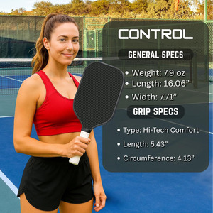 Carbon Fiber Pickleball Paddle 13.4 Mm Thickness Anti <b>Slip</b> Handle Training With <b>Nylon</b> Carry Bag Standard Shape - Product Image 3