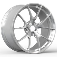 Jantes de voiture de tourisme haute performance en alliage d'aluminium forgé sur mesure, design 5 branches, 17-24 pouces, pour divers modèles de véhicules