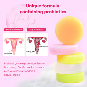 Jabón Íntimo Femenino Probiótico Yoni, Jabón de Lavado con Extractos de Plantas, Cuidado Herbal, Jabón en Barra Redondo - Product Image 3