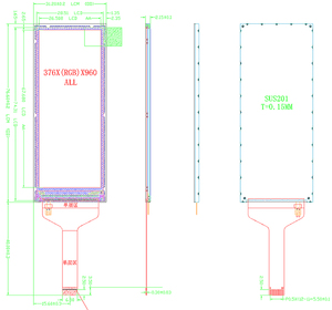 2,86 pulgadas 376*960 IPS MIPI Stripe Bar TFT <span class=keywords><strong>LCD</strong></span> <span class=keywords><strong>Display</strong></span> para coche <span class=keywords><strong>DVR</strong></span> <span class=keywords><strong>LCD</strong></span> Screen 2,86 pulgadas 12Pin MIPI Long <span class=keywords><strong>LCD</strong></span> Module Panel ST7701S - Product Image 5