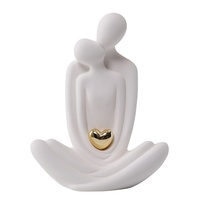 Sculpture artisanale en porcelaine blanche sur le thème du yoga, ornement artistique moderne et simple, style abstrait, pour salon, entrée, bureau, bien-être