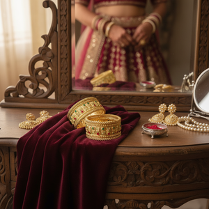 PADMAWATI Luxury High Quality Tungsten Gold Plated Original Multi Color Indian Traditional Bangles Set Bridal Wedding Gift - Product Image 3