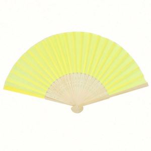 Portable Bamboo Folding Fan with Floral <b>Pattern</b> Carved and Painted Folk Art Design for Parties and Promotions - Product Image 3