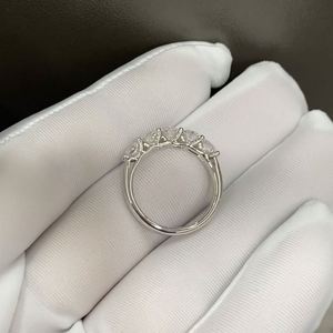 Five Stone Half Setting Diamond Eternity Band 18K 14K Solid Gold Lab Grown Diamond Wedding Rings for Women Men - Product Image 3