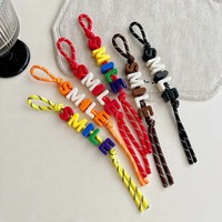 Cordón de Paracord Personalizado con Cuentas de Letras Acrílicas DIY, Colgante Kawaii para Decoración de Bolsos, Teléfonos y Mochilas