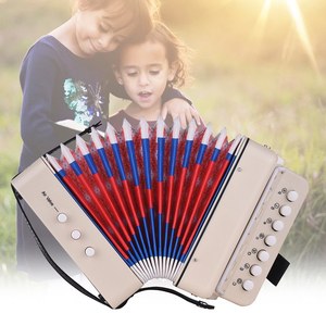 ของเล่นหีบเพลงสำหรับเด็ก10ปุ่มขนาดเล็ก,รองรับคอร์ดเบส14โน้ตพร้อมผ้าทำความสะอาดเครื่องดนตรีเพื่อการศึกษาสำหรับเด็ก - Product Image 2