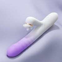 Großhandel Lippen-Leck-Vibrator Teleskopischer Stoß-Dildo Starker Vibrationsmassager für Frauen
