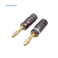 Fiches bananes connecteur banane 4MM plaqué or avec verrouillage à vis pour prise audio haut-parleur