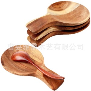 Reposacucharas de madera redondos, de madera maciza, aptos para lavavajillas, no aptos para microondas, ecológicos, soporte para utensilios de cocina para almacenamiento en encimera. - Product Image 3