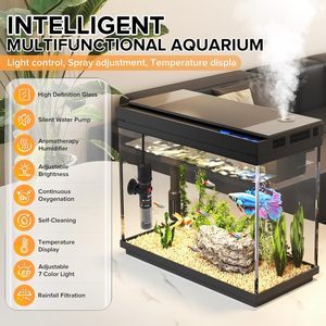 Akuarium Meja Plastik Mewah Kecil Terlaris dengan Tutup Transparan Ramah Lingkungan 50L untuk Ikan Mas dan Kura-kura - Product Image 6