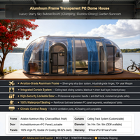 Dôme sphérique transparent en plastique moderne pour le camping en plein air, les hôtels, les restaurants et l'observation des étoiles
