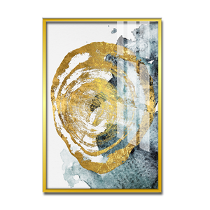 Vente chaude <span class=keywords><strong>Cercle</strong></span> D'or Avec Fond Bleu Et Blanc Cristal Porcelaine <span class=keywords><strong>Peinture</strong></span> <span class=keywords><strong>Peinture</strong></span> <span class=keywords><strong>Abstraite</strong></span> Pour La Décoration Intérieure - Product Image 1