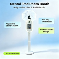 Support de photomaton portable ovale pour iPad avec anneau lumineux pour événements de mariage, compatible appareil photo reflex numérique